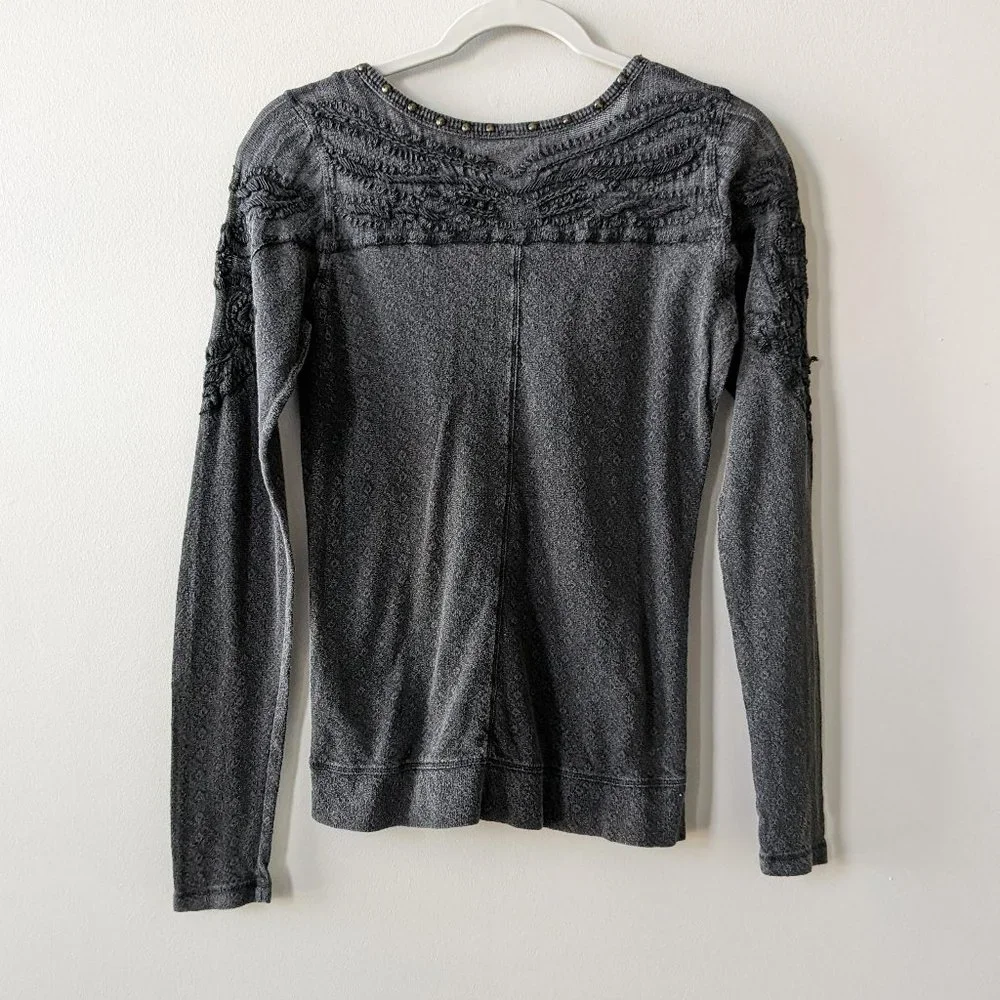 Vintage Free People Embroidered Long Sleeve Tee - Picture 2 of 7
